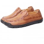 Men Casual Shoes Slip On Loafers Driving Flat Shoes Comfort Walking Sneakers Leather Shoes for Male Brown