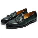 Mens Loafers Genuine Leather Apron Slip On Dress Shoes Fashion Penny Loafers Oversized Shoes 15 Man