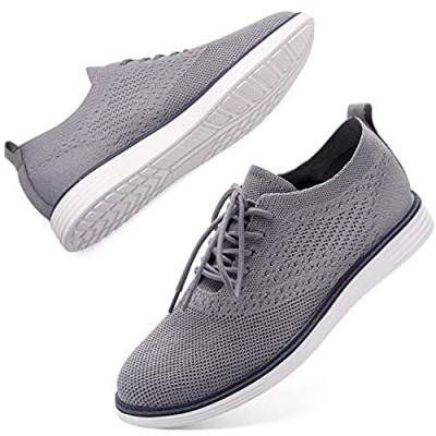 L-RUN Mens Mesh Sneakers Lightweight Breathable Walking Shoes Knit Sneaker Casual