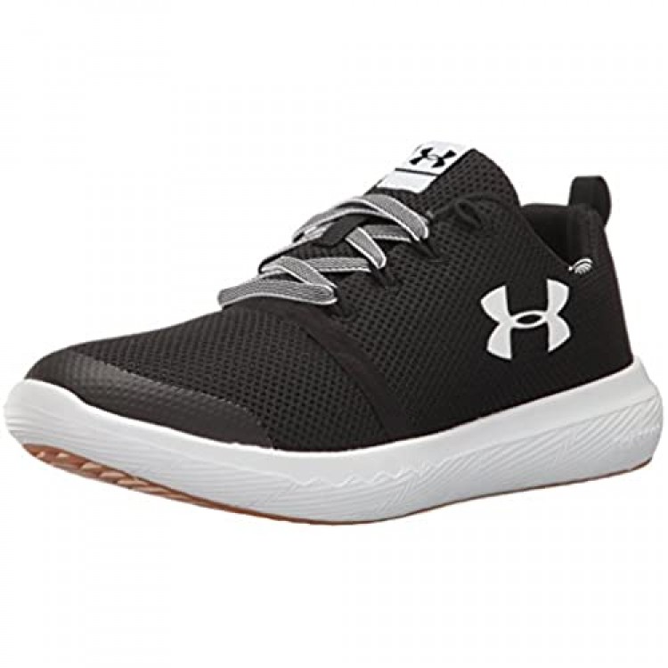 Under Armour Unisex-Child Grade School Charged Sneaker Black (001)/White 5