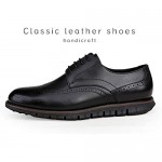 ERGGU Men's Leather Oxfords Dress Shoes Soft Sole Brogue Business Wingtip Shoes