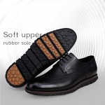 ERGGU Men's Leather Oxfords Dress Shoes Soft Sole Brogue Business Wingtip Shoes