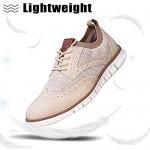 Men's Oxford Shoes Wingtip Lace up Fashion Sneaker Knit Leather Walking Shoe