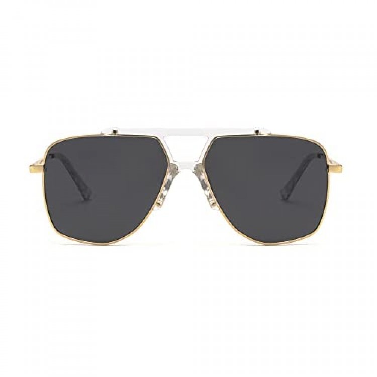 GLINDAR Polarized Aviator Sunglasses for Men Metal Frame Driving Shades