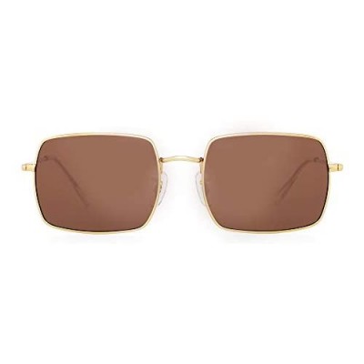 GLINDAR Square Polarized Sunglasses for Men and Women Metal Frame UV400
