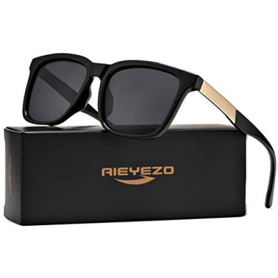 Men's Polarized Sunglasses Women's Oversized Sun Glasses Square Retro Frame Fashion Aluminum Temples UV400 Protection