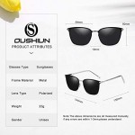 OuShiun Sunglasses for Men Polarized Square Metal Frame UV400 Protection