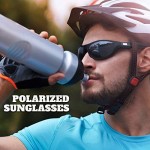 Polarized Sports Sunglasses UV400 Protection for Men & Women Cycling Driving Fishing Sunglasses Wrap-around TR90 Frame