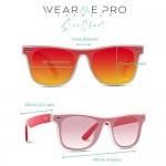 WearMe Pro - Classic Square Full Flat Lens Mirrored Square Style Sunglasses for Men and Women