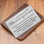 Anniversary Engraved Wallet Card Inserts I Love You Always Promise Gifts for Him Men Valentines Day Gift for Boyfriend Husband Soulmate Present