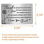 Dad Gifts Engraved Metal Wallet Inserts Cards Fathers Day Present for Dad from Kids Father’s Gift Daddy Birthday Present Father Thank You for Giving from Your Heart Note Card