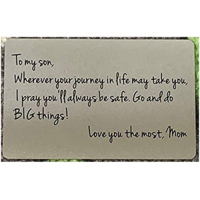 Engraved Wallet Card Gift for Son from Mom Wallet Insert To My Son Gift Graduation Gift Unique Gift to Son from Mother Coming of Age Gift Perfect Son Birthday Gift Inspirational Message