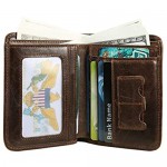 Front Pocket Wallets For Men RFID Blocking Mens Wallet Slim - Leather Bifold Credit Card Wallet With ID Window