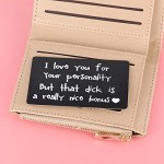 Funny Gifts For Men Funny Wallet Insert for Men Metal Wallet Card Insert Naughty Love Note Anniversary Cards for Husband Boyfriend Gifts (Black)