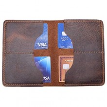 Hide & Drink Leather Large Card Holder Holds Up to 16 Cards Plus Flat Bills / Money Organizer / Cash / Case / Pouch Handmade Includes 101 Year Warranty :: Bourbon Brown