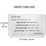 Laser Engraved Stainless Steel Wallet Card Love Note Insert Card Gift for Son from Dad (To My Son Love Dad)