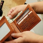 Letoor Mens Personalized Engraved Leather Wallet for Boyfriend -Tri-fold Wallet to my Man- Custom Love Message Wallets for Boyfriend from Girlfriend Brown 9.5CM12CM