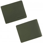 Louis Montini Men Genuine Leather Wallet Full-Grain Purse wallet Bifold wallet & RFID Blocking (Army Green)