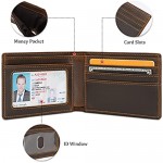 LVCRETIVS RFID Blocking Slim Wallet for Men -Thin Bifold Full Grain Leather Minimalist Stylish Front Pocket Mens Wallets (Dark Brown)