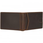 LVCRETIVS RFID Blocking Slim Wallet for Men -Thin Bifold Full Grain Leather Minimalist Stylish Front Pocket Mens Wallets (Dark Brown)