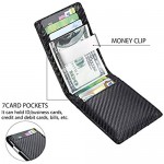 Mens Slim Wallet with Money Clip RFID Blocking Bifold Credit Card Holder. (Black)