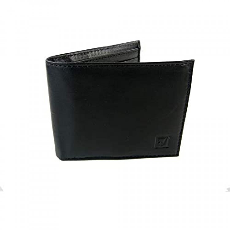 New Stone Mountain Mens Wallet Genuine Black Leather RFID Passcase Billfold