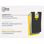 ÖGON Designs - i3C Carbon Card Clip Ultra slim Card Holder - RFID Blocking Wallet -Polycarbonate Carbon Effect