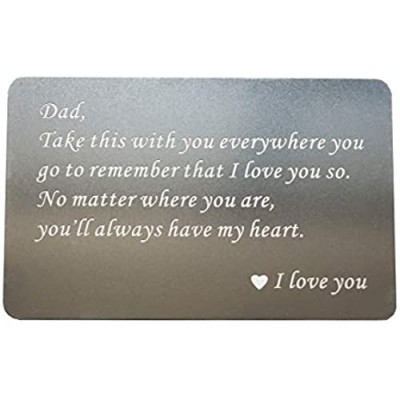RXBC2011 Mens gift Engraved Wallet Card to dad take this with you everywhere you go to gifts from daughter son