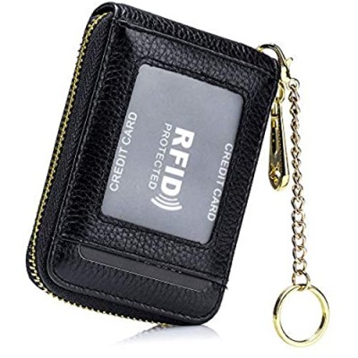 Sanxiner RFID Wallet Business Card Cases Wallet with Key Chain Card & ID Cases Holder for Men Women Accordion Wallets