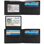 Wallet for Men-Genuine Leather RFID Blocking Bifold Stylish Wallet With 2 ID Window (Black-Pattern)
