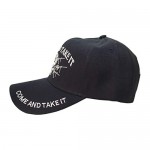 AborenCo Come and Take It 2nd Amendment with Gun and Skull Embroidery Baseball Hat Cap