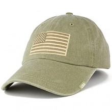 Armycrew USA Flag Embroidered Cotton Washed Low Profile Adustable Cap