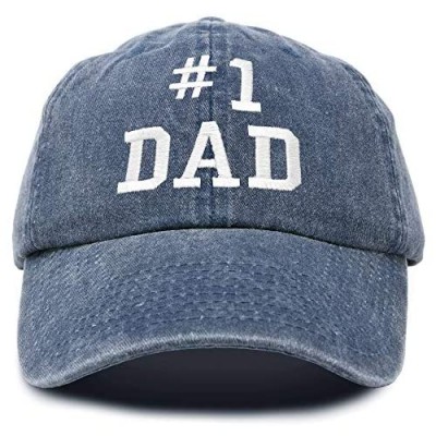 DALIX #1 Dad Hat Number One Vintage Cotton Baseball Cap