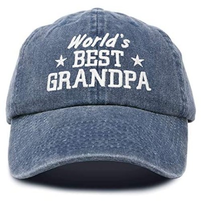 DALIX Worlds Best Grandpa Hat Vintage Cap Gift Washed Cotton