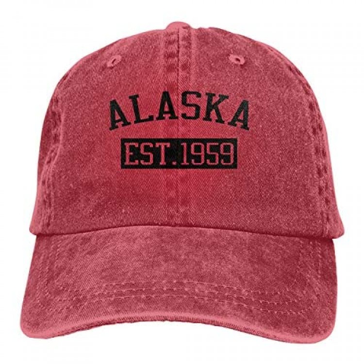 Denim Cap Alaska Est 1959 Baseball Dad Cap Classic Adjustable Sports for Men Women Hat
