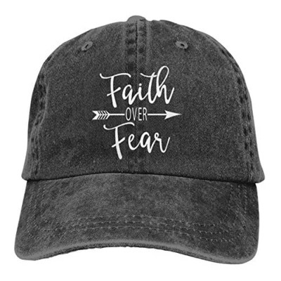 Faith Over Fear Adjustable Denim Jeans Baseball Caps Dad Hat Trucker Cap