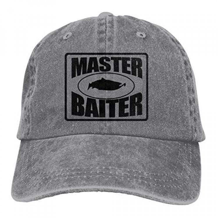 FEAIYEA Denim Cap Fishing Master Baiter Baseball Dad Cap Adjustable Classic Sports for Men Women Hat