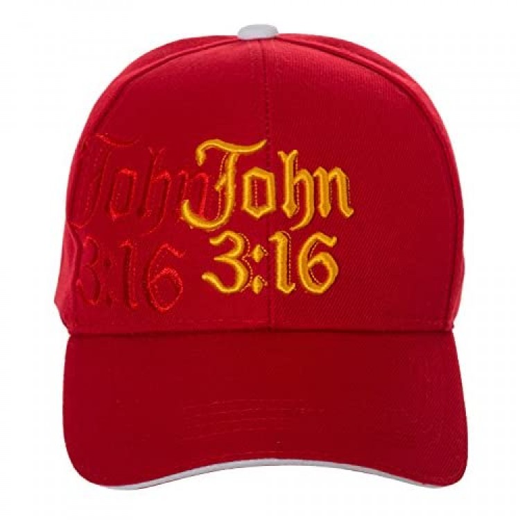 John 3:16 Hat Religious Bible Christian Gift - 100% Cotton Embroidered Cap