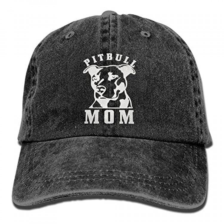 Kamaple Proud Pitbull Mom Hipster Unisex Denim Jeans Adjustable Baseball Hat Hip-Hop Cap for Women