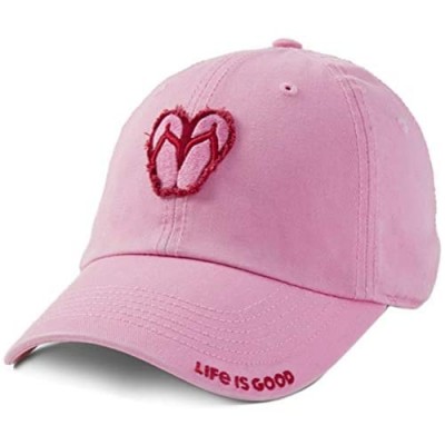 Life is Good Tattered Chill Cap Baseball Hat  Happy Pink One Size
