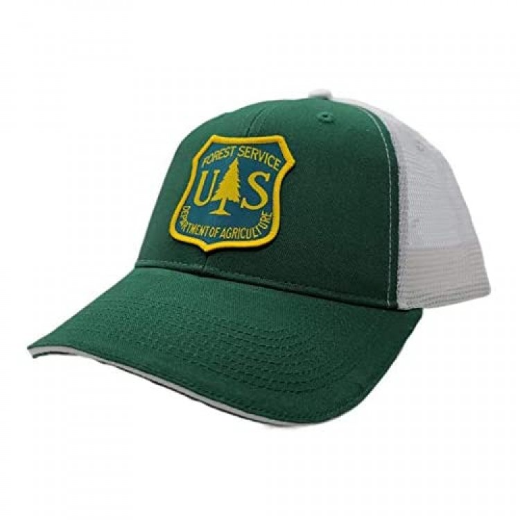 PNW Wonderland Apparel U.S Forest Service USFS Sustainable Trucker Hat w/Mesh Snapback Forest Service Woven Patch