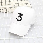 TIANDAO TDLZ LIZONG HYANUP 2 Pack Black and White Embroider Caps Rapper Caps Hats Number 3 Baseball Caps Chance Caps Adjustable Strap Sunbonnet Cotton Caps Hip Hop Cap