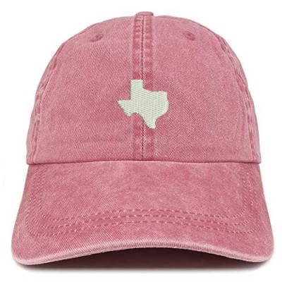 Trendy Apparel Shop Texas State Map Embroidered Washed Cotton Adjustable Cap
