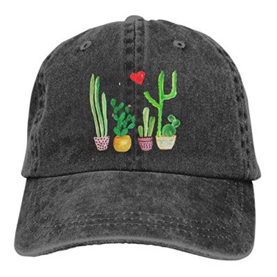 Unisex Cacti Cactus Love Artical Vintage Jeans Adjustable Baseball Cap Cotton Denim Dad Hat