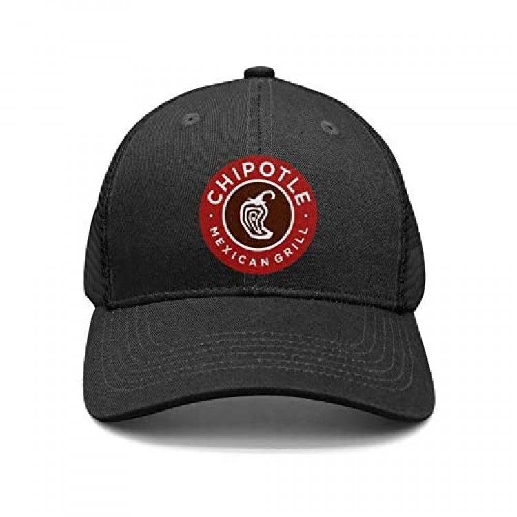 Unisex Summer Outdoor Black Baseball Caps Snapback Hat Red Logo Trucker Hat