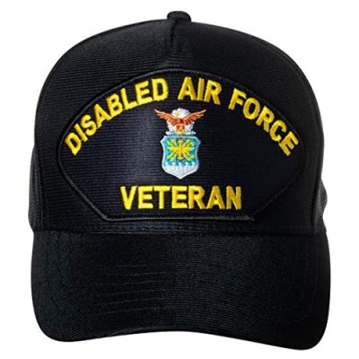 United States Disabled Air Force Veteran Emblem Patch Hat Navy Blue Baseball Cap