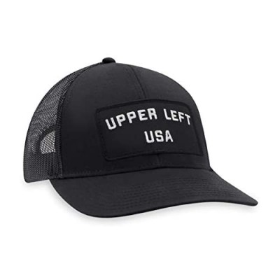 Upper Left USA Hat – PNW Trucker Hat Baseball Cap Snapback Golf Hat (Black)