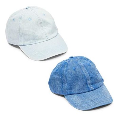 Zodaca Denim Baseball Caps for Men and Women Light and Dark Wash Hats (2 Pack)