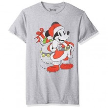 Disney Men's Christmas Mickey Mouse Santa Red Graphic T-Shirt