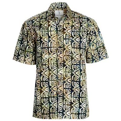 Artisan Outfitters Mens Big Lagoon Batik Cotton Hawaiian Shirt